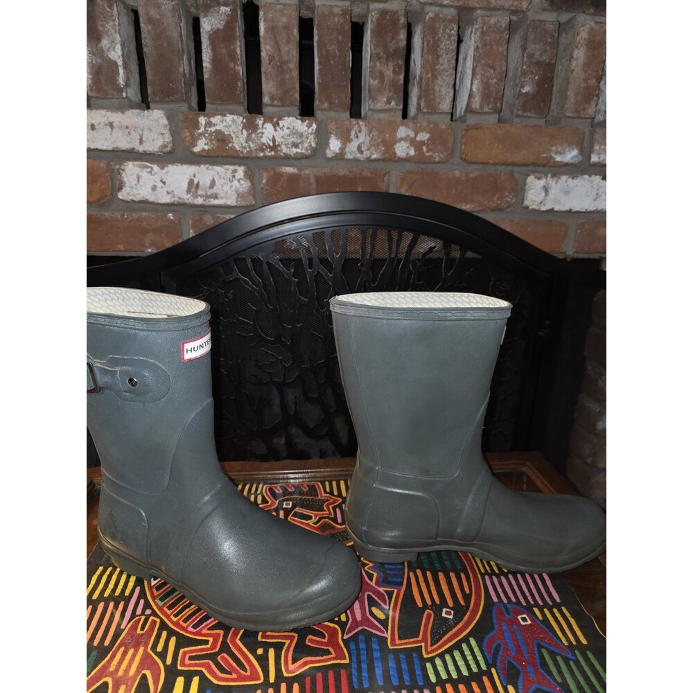Hunter Original Short Rain Boots Green Waterproof Rubber Size 9 Men/ 10 Women's - Picture 3 of 7